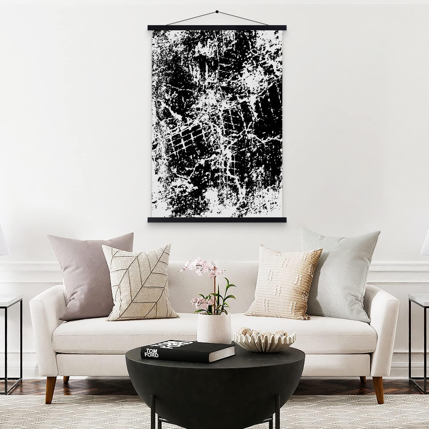 Benjia Magnetic Light Wood Poster Frame - 33x23, 33x24, 33x22 for Canvas Art | Black, 1 Pack
