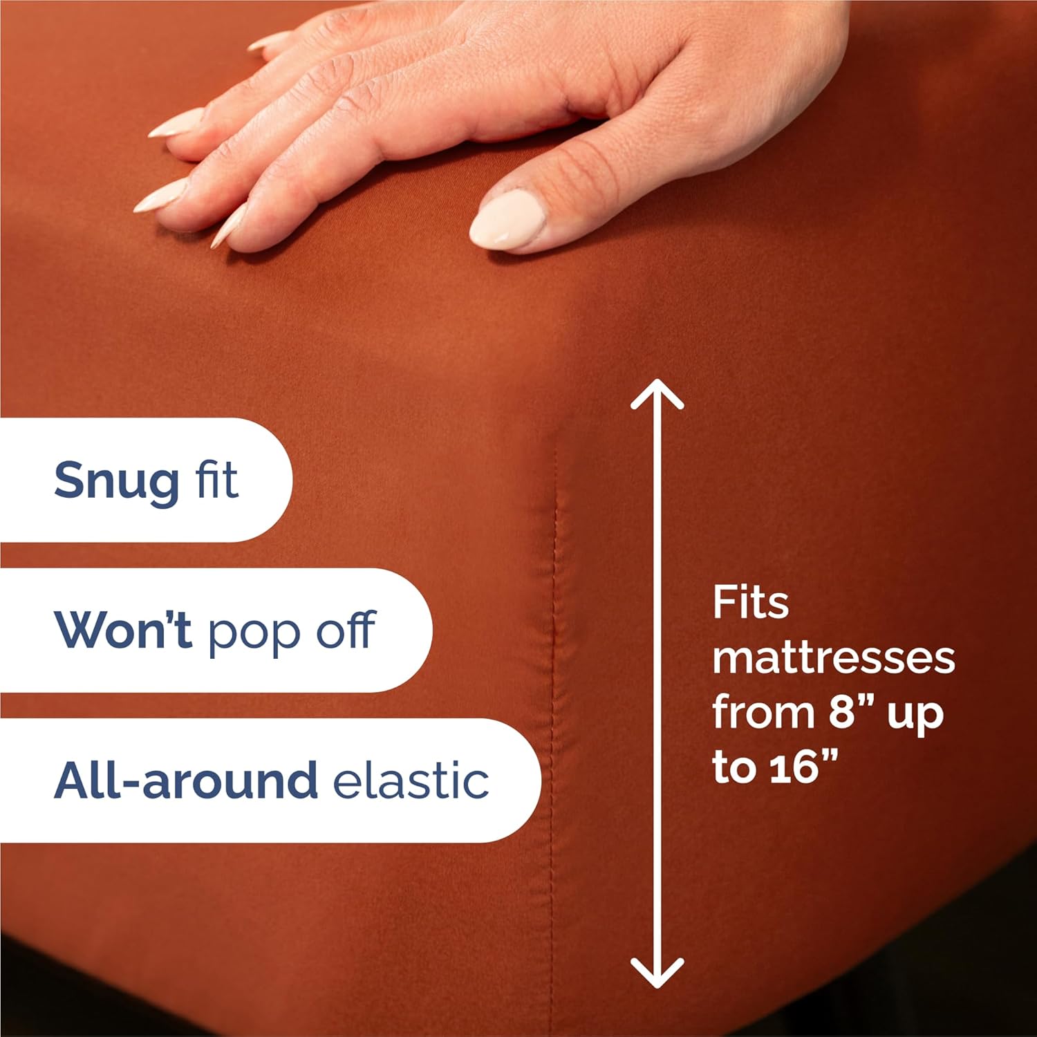 Split King Size Sheet Set by [Brand Name] - Comfy, Breathable & Cooling Luxury Bedding - Deep Pockets, Wrinkle-Free - Oeko-Tex Certified - Terracotta