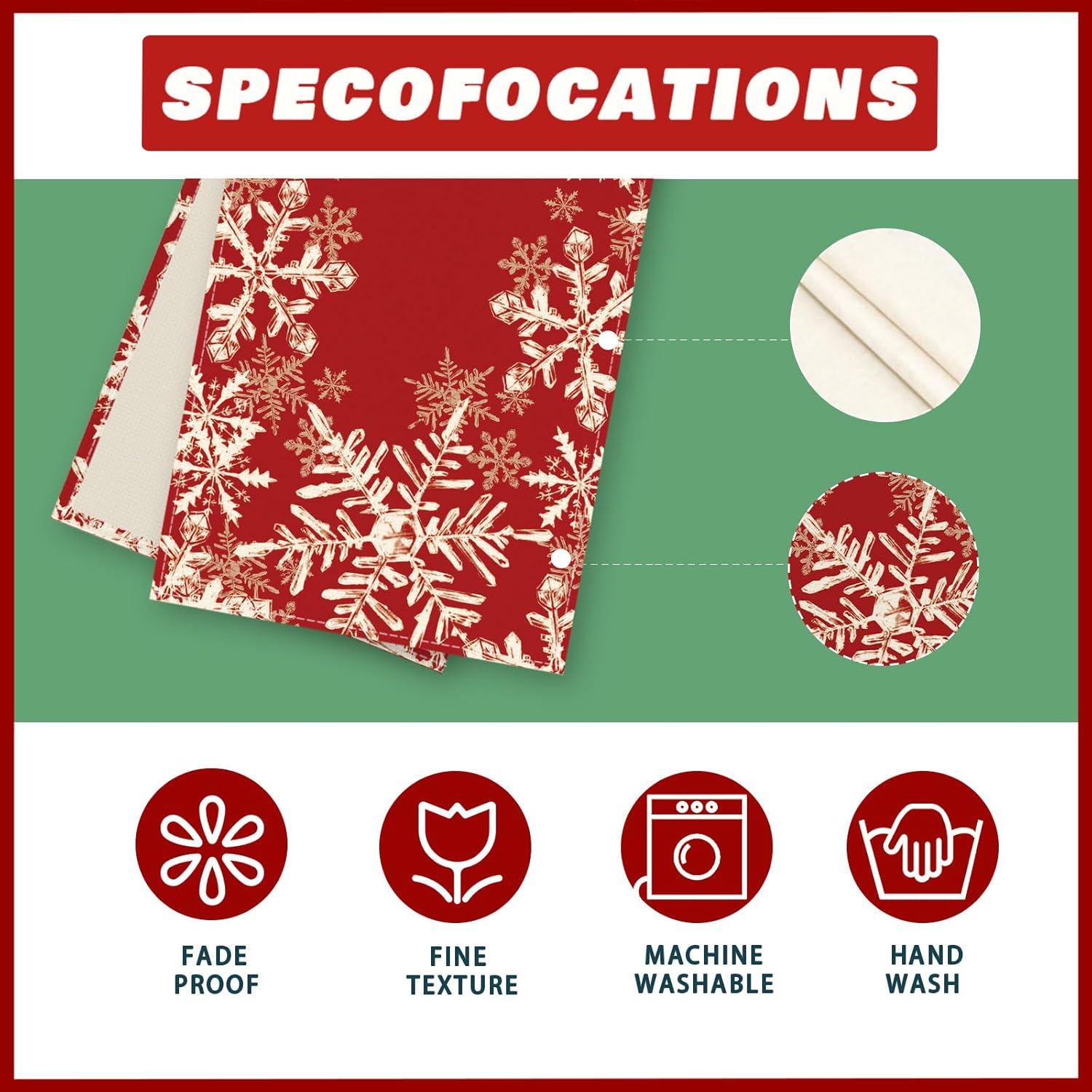XCHI Red Snowflakes Table Runner - Winter Christmas Home Decor | 13x72 Inch Dining Decoration