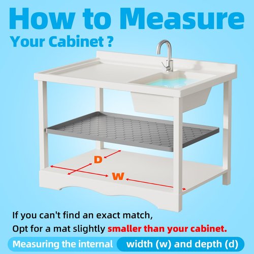 Winisok Silicone Under Sink Mat 22" x 19", kitchen Essentials and Gadgets, Shelf liner and Cabinet Protector, Home Organizers and Storage, Waterproof Bathroom Tray