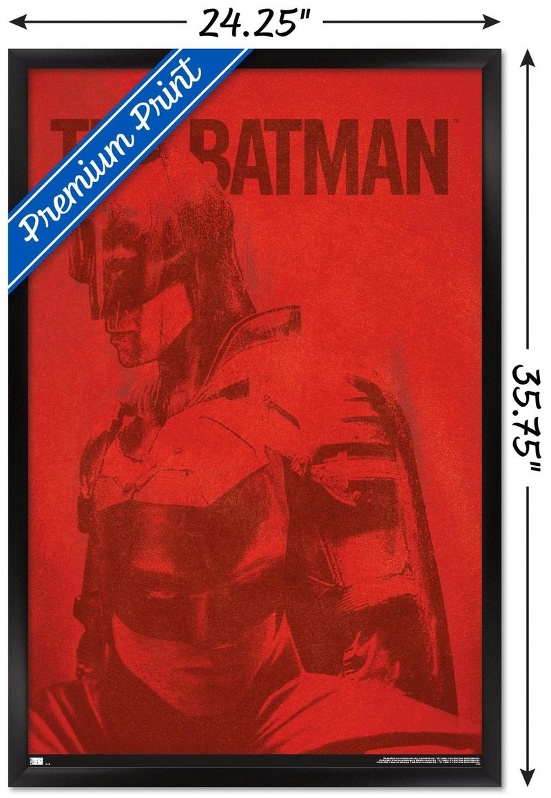 Trends International DC Comics The Batman - Photo Wall Poster, 22.375" x 34", Black Framed Version