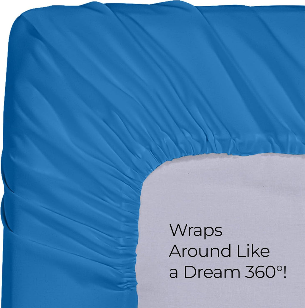 Utopia Bedding Queen Fitted Sheet - Soft Microfiber - Deep Pocket - Fade Resistant - Dusk Blue