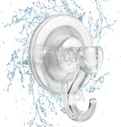 CozyBlue Heavy-Duty Suction Cup Hooks - 2 Pack Waterproof & Reusable for Bathroom, Kitchen, Glass