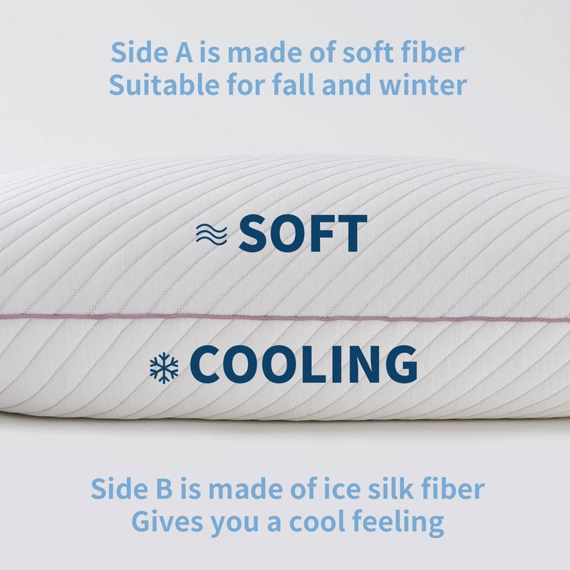 Olaftin Pillows Queen Size Set of 2 Cooling Shredded Memory Foam Pillows 2 Pack for Sleeping for Side Back Stomach Sleepers