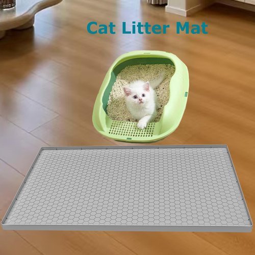 Jacooxi Under Sink Mat 22 x 19, Silicone Under Sink Protector Mat for Kitchen Waterproof, Easy to Clean Bathroom Cabinet Mat Organizers and Storage, Light Grey