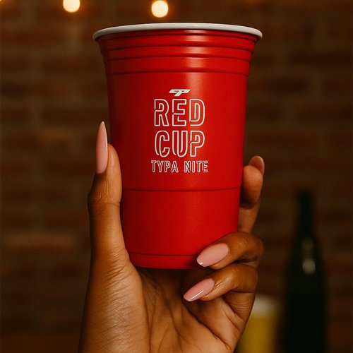 Caresha Please Red Cup Typa Nite, Disposable Plastic Party Cups, Drinking Glasses for Events, Cocktail Supplies, Red Cup for Gatherings, Durable Barware Essentials (10-Pack)