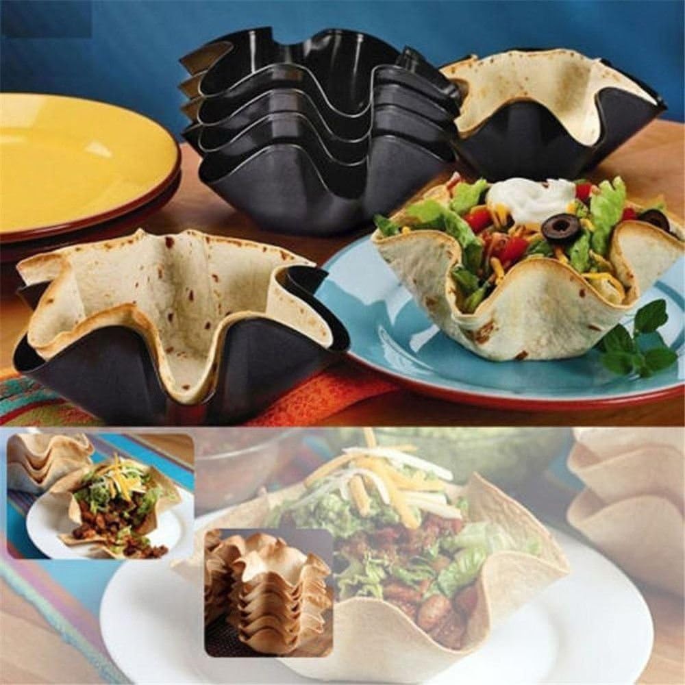 Skiennix Tortilla Maker Set - 4 Nonstick Taco Shell Molds for Easy Baking | Kitchen Essentials