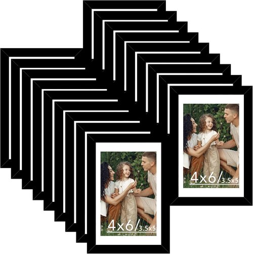 JCJMY 18-Pack Black 4x6 Picture Frames - Gallery Wall Decor & Tabletop Display Set