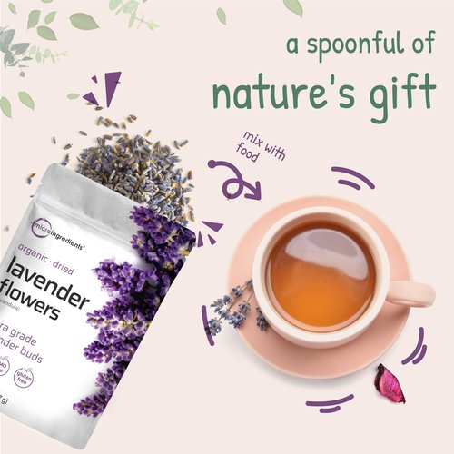 Organic Dried Lavender Flowers, 2lbs (32oz) | Culinary Lavender from France for Tea, Home Fragrance & Sachets | Food Grade Edible Buds | Non-GMO, Bulk Supply