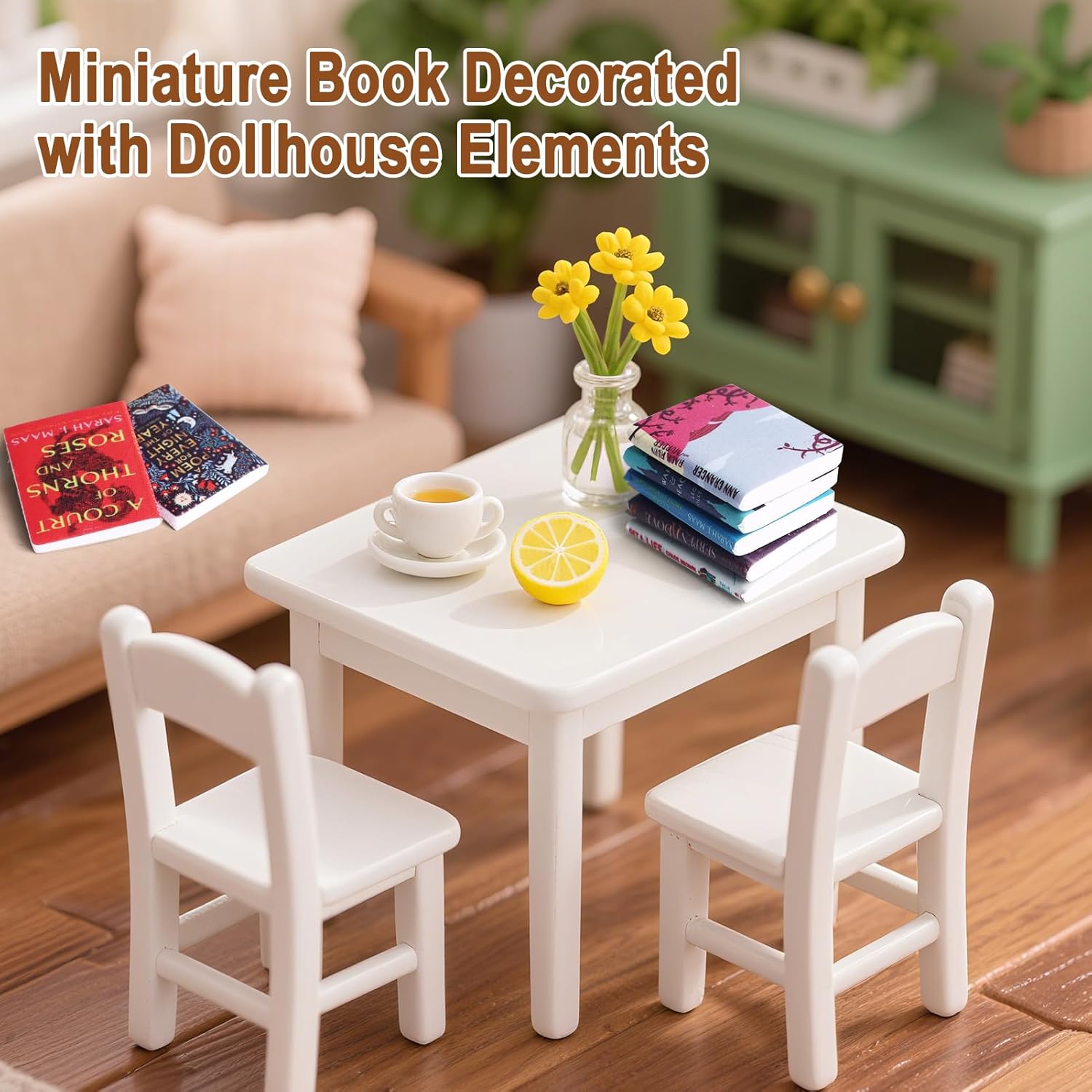 Skiennix Mini Books for Anxiety Relief - 300 Pcs Tiny Book Set for Dollhouse Decor & DIY Projects