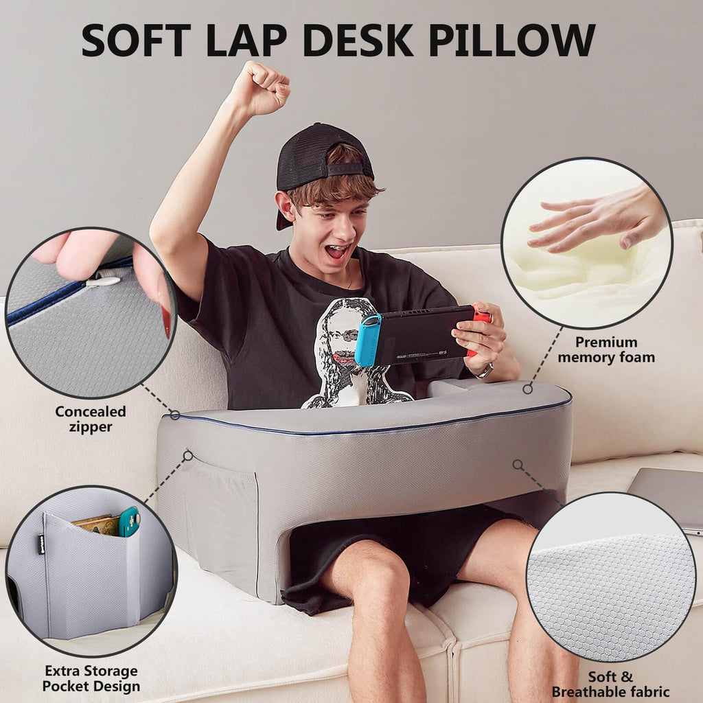 cooloo8 Reading Pillow, Ergonomic Lap Desk, Book Pillow for Reading in Bed, Arm Rest for Couch, Lap Pillow, Reading Cushion, Gaming Pillow, Arm Pillows for Adults