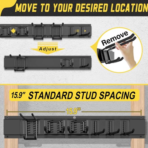 Heavy Duty Garage Tool Organizer by [Brand Name] - 64'' Wall Mount with 18 PCS Adjustable Hooks for Garden Tools
