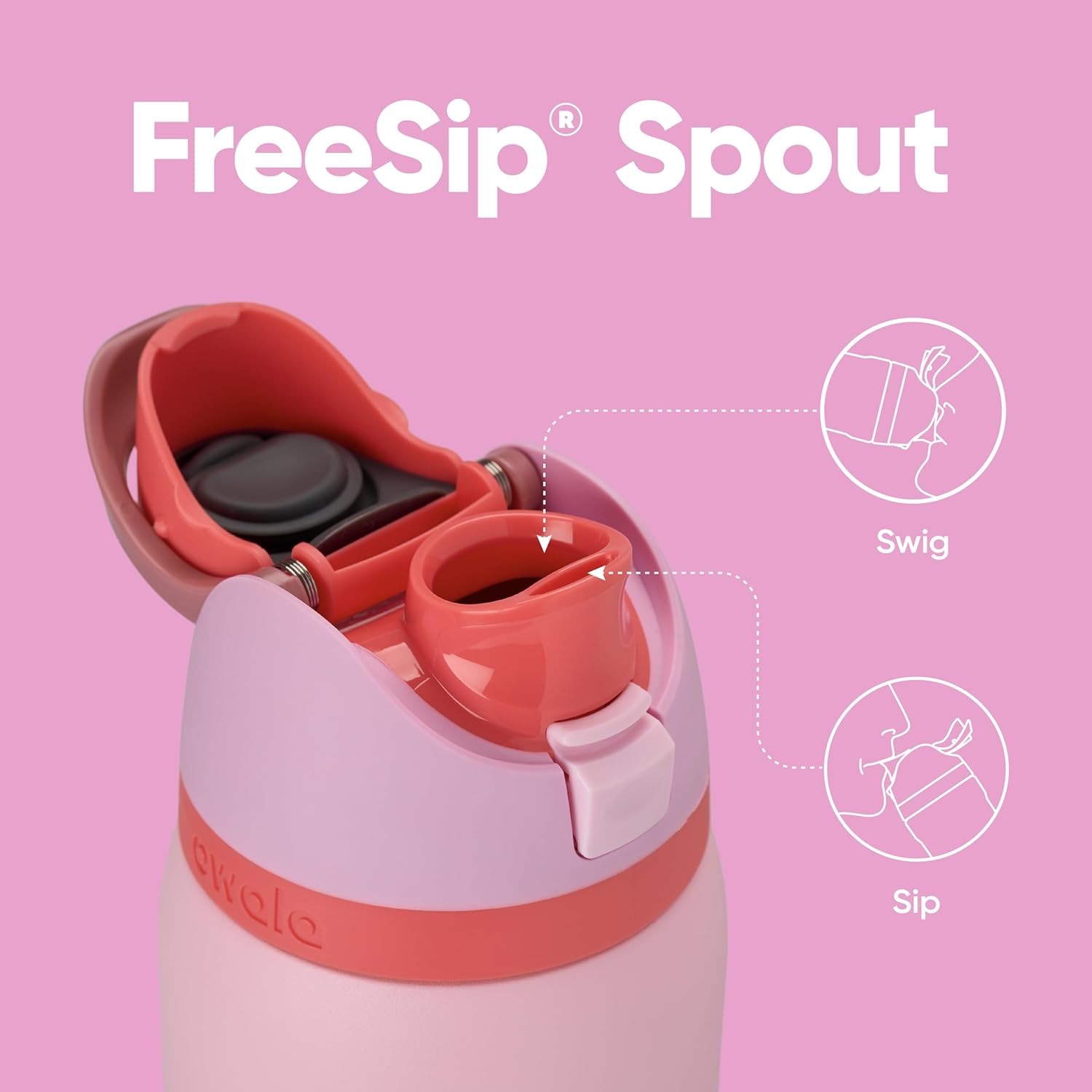 Owala FreeSip 32 oz Insulated Stainless Steel Water Bottle - BPA-Free, Pink, Perfect for Sports & Travel