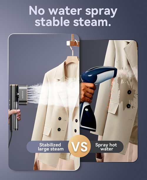 Jack & Rose Travel Steamer - 2-in-1 Portable Iron & Steamer | Quick 15s Heat-Up, Global Use