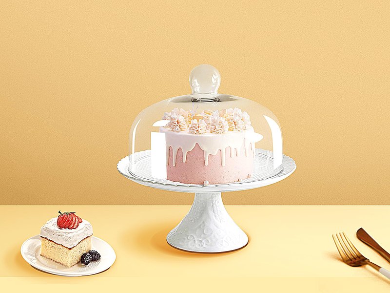 Jusalpha® 12 Inches White Porcelain Decorative Cake Stand-Cupcake Stand (CS01 - Glass Dome)