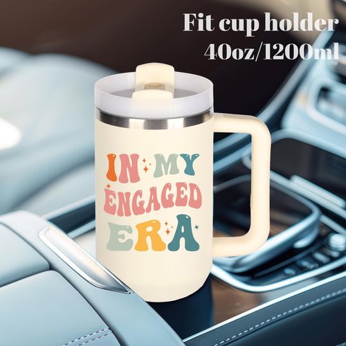 momocici Engagement Cup Tumblers Gifts.40oz In My Engaged Era Tumbler with Handle.Engagement Gift.Engagement Cups.Engagement Tumbler.40oz Fiancée Future Mrs Bride to be Bridal Shower Gifts.