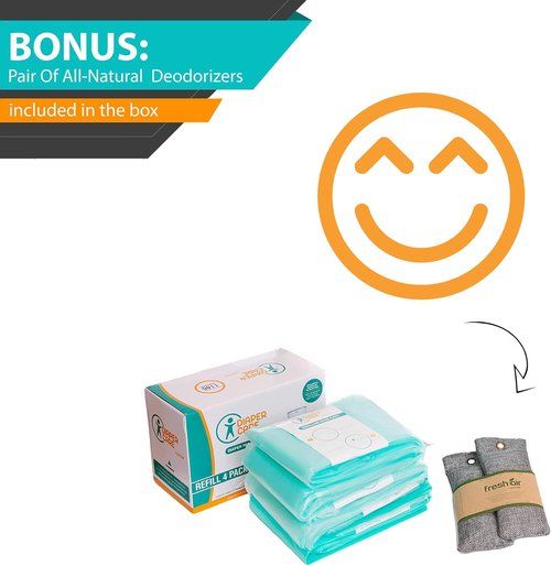 Jasclair Refill Bags for Dekor Plus Diaper Pail - Odor-Locking Multi-Layer Liners (4 Pack) | Leak-Resistant & Easy to Use