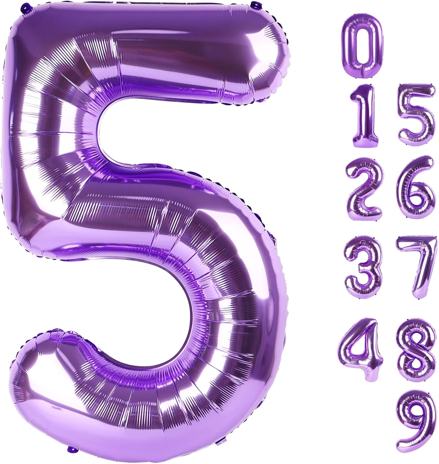 Skiennix 40-Inch Balloon Numbers - Big Purple 5th Birthday Decorations & Wedding Photo Shoot Decor