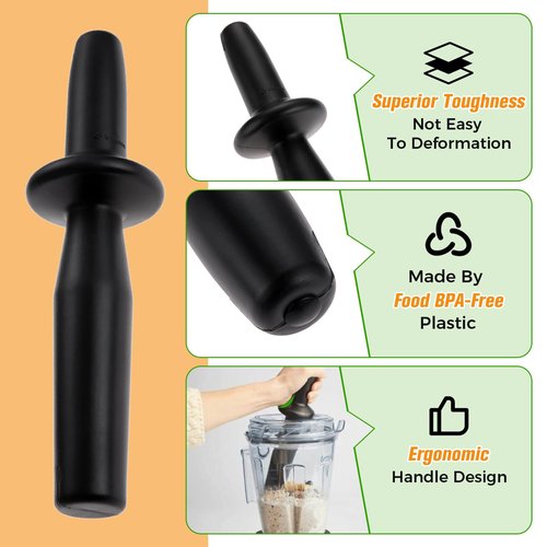 Low Profile Blender Tamper Tool Plunger, Compatible with Low Profile 64-Ounce and 40-Ounce, Professional Series Pro 750 5300 7500 Blender