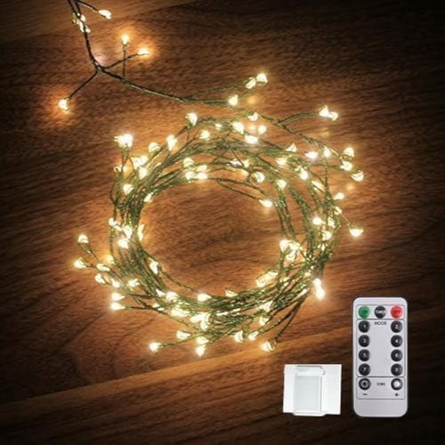 Dailyart 120 LED Starry Lights - 6 Feet Waterproof Dark Green Copper Wire Fairy String Lights for Weddings, Parties & Gardens