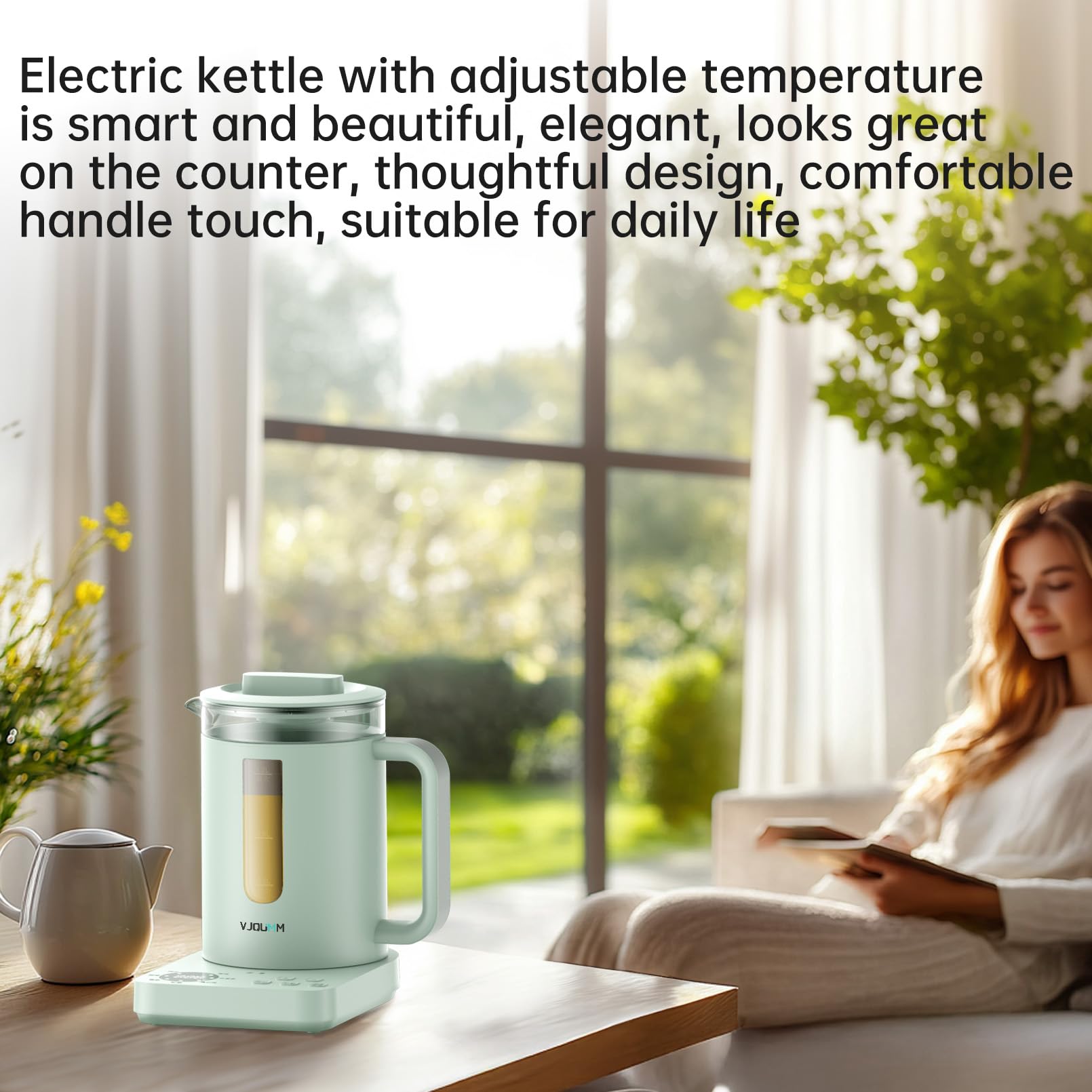 Electric Kettle With Tea Infuser, Health Pot For Loose Tea Leaf/Herbal, 1.2L Capacity Glass Pot Body, Temperature Control, Fast Water Heating, Hand-brew Coffee, Daily Home Hot Drink Making