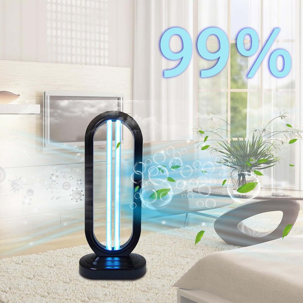 UV Light - Uv Bed Bugs, UV Lamp with 4- Speed Timing and Remote Control (38w Uvc Bulb) (1Pcs-Black)