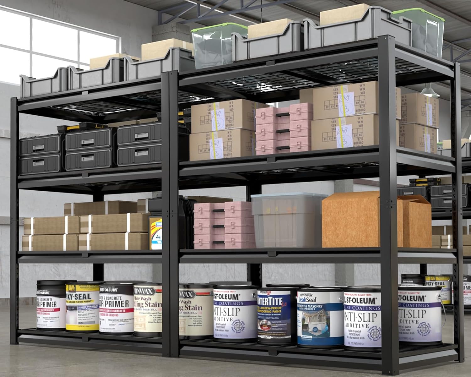 PrimeZone Heavy Duty Garage Shelving - 2200 LBS Capacity, 4-Tier Adjustable Metal Rack | 40" W X 20" D X 60" H