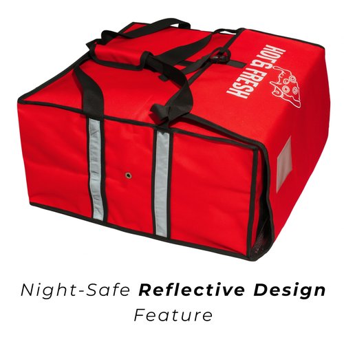 Brooklyntrend Pizza Bags for Delivery – Extra Large (20" X 20") Insulated Pizza Delivery Bag | Waterproof Pizza Warmer Carrier for Doordash, Uber Eats | Front Load, Heavy Duty (Red, 20"X20"X12")