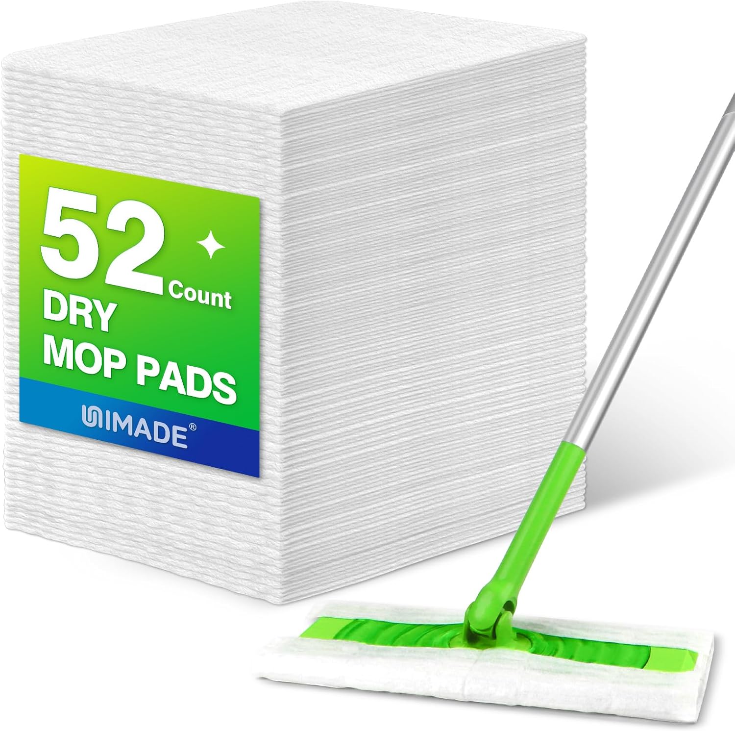 UNIMADE Dry Sweeping Cloths - 52 Count Mop Refill Compatible with Swiffer | Disposable Dusting Cloths for Hardwood Floors