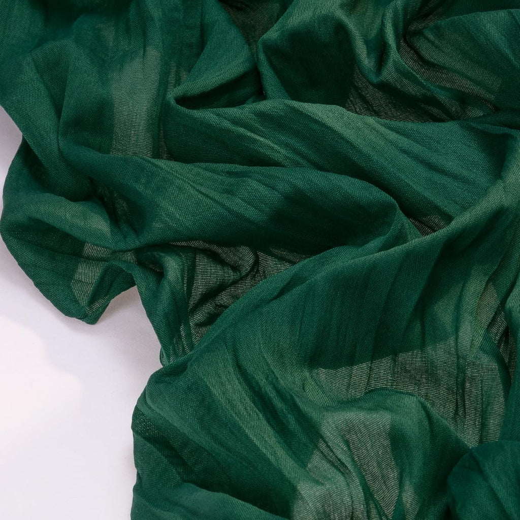 Socomi Emerald Green Cheesecloth Table Runner - 10FT Rustic Boho Decor for Weddings & Events
