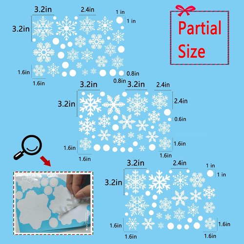 Afmivs Snowflake Window Clings - 321PCS Christmas Decor for Glass Windows | Winter Holiday Stickers