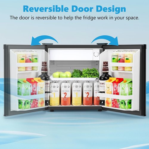 Electactic Mini Fridge - 1.7 Cu.ft Compact Refrigerator with Freezer | Ultra Quiet & Energy Efficient - Black