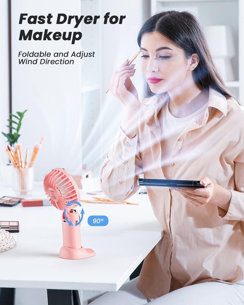 coldSky Portable Handheld Fan - 4000mAh Battery, 3-in-1 Design with LED Display & 5 Speeds | Ideal for Makeup & Personal Use