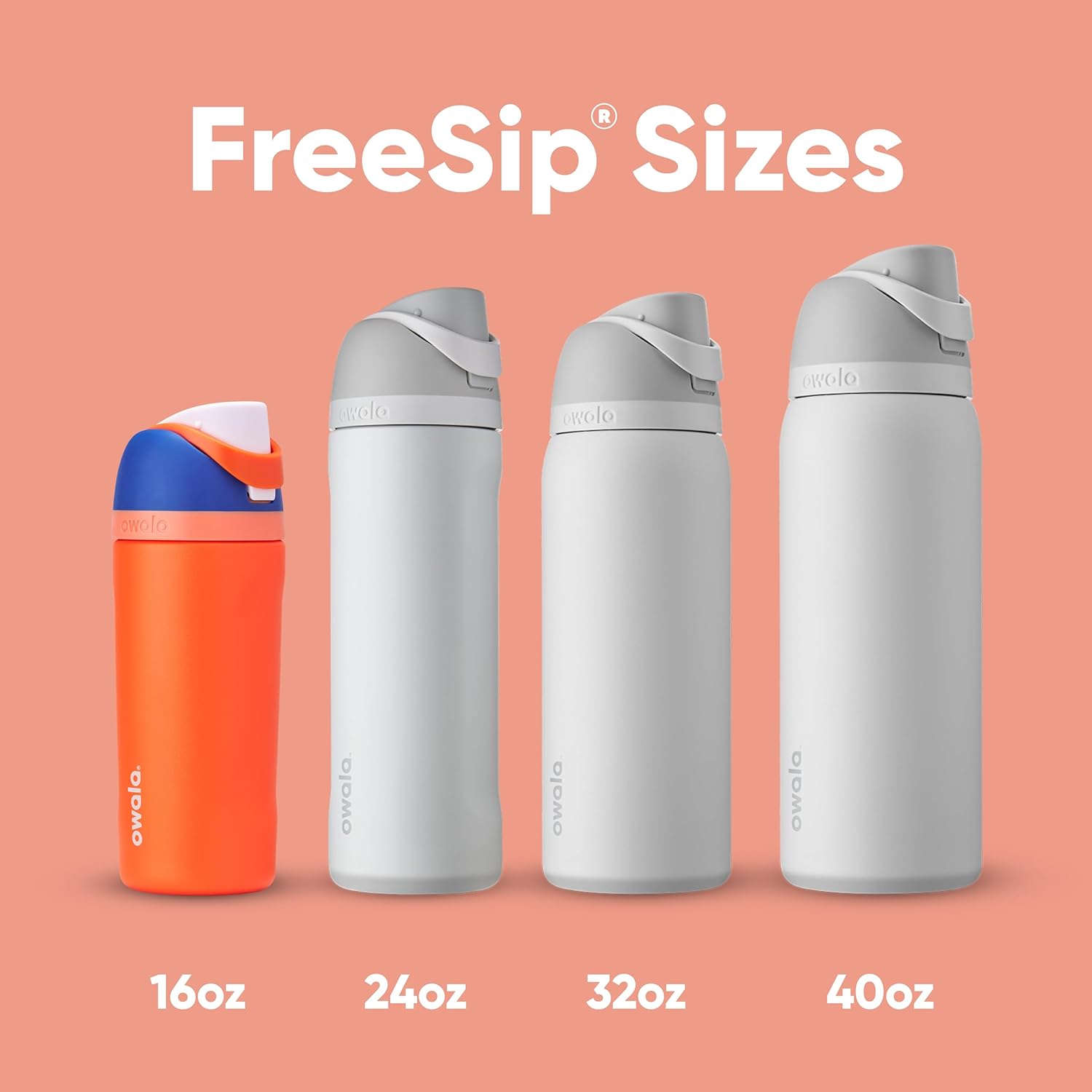 Owala Kids FreeSip Water Bottle - Insulated Stainless Steel with Straw, 16 oz, Blue Citrus - BPA-Free