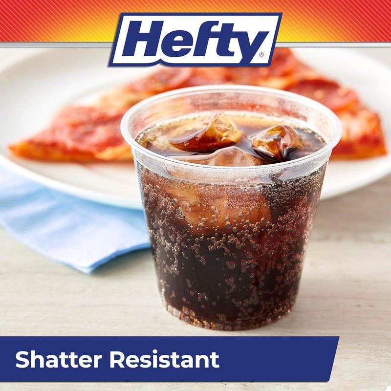 Hefty Party Perfect Clear Plastic Cups, 18 Ounce, 28 Count (Pack of 2)