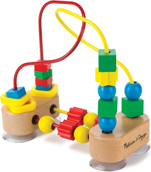 Melissa & Doug First Bead Maze - Educational Wooden Toy with Suction Cups for Toddlers Ages 1+