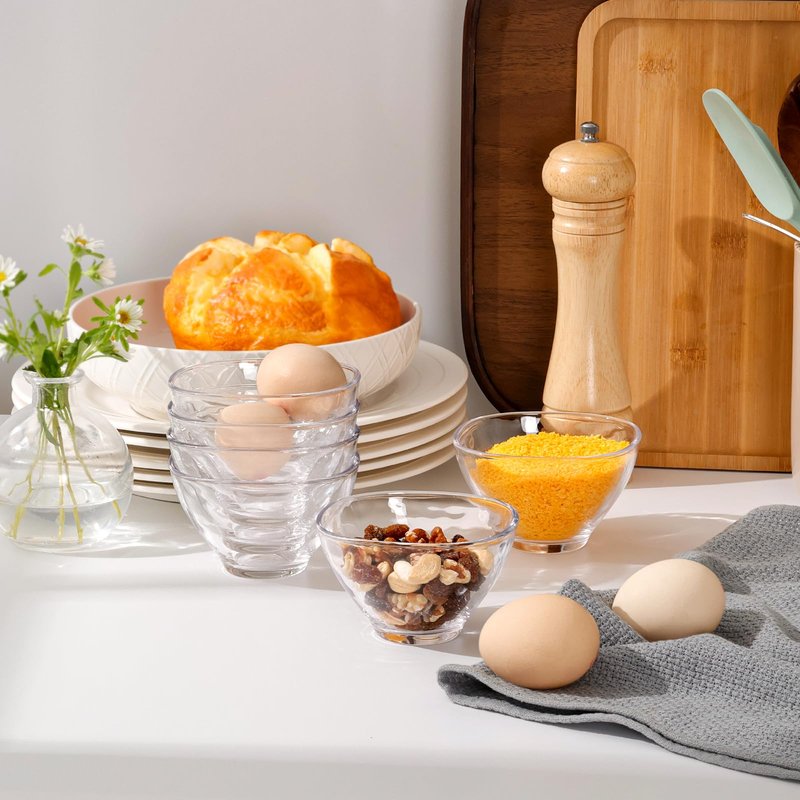 NUTRIUPS Small Glass Bowls Set, Mini Dessert Bowls Set for Small Portion Food, Dessert and Snack (3.9 Inch, 6 Pack)