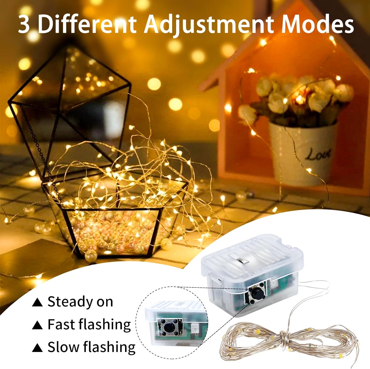 Skiennix 20 LED Fairy Lights - 7Ft Twinkle String Lights | Waterproof & Battery Operated for Weddings, Parties, and Decor