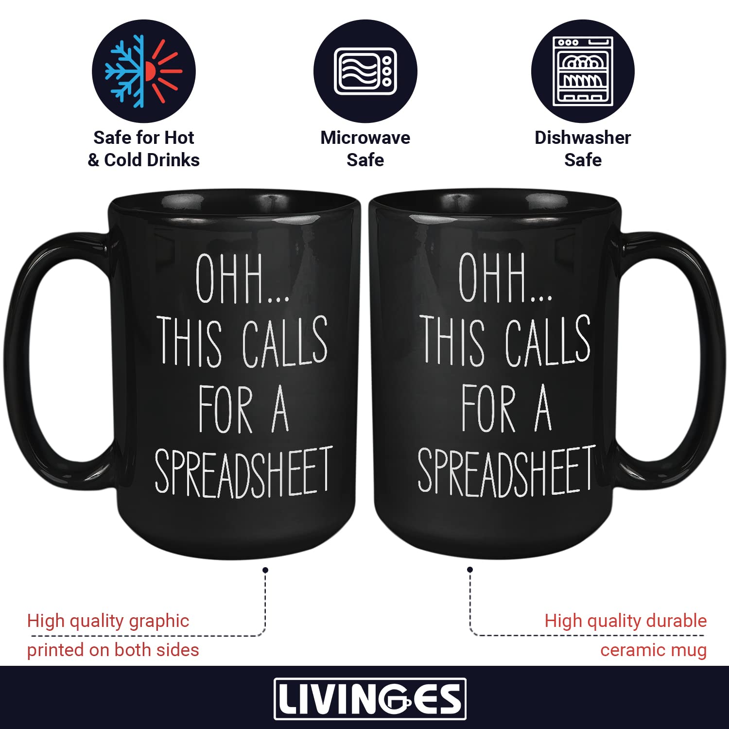 Funny Coffee Mug for Office Excel Mug Accountant Gifts This Calls for A Spreadsheet Cup Unique Mugs for Coworkers Accountant Gift for Men or Women Spreadsheet Gift Coffee Mugs Black 15oz