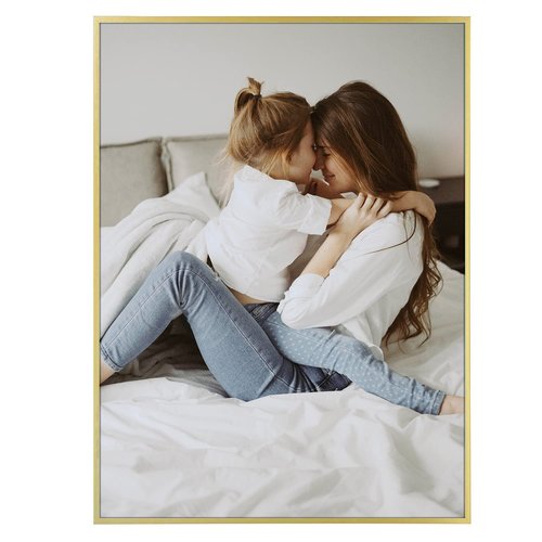 Frametory, 18x24 Aluminum Picture Frame, Real Glass Front, Display 18 x 24 Photo for Wall, 18 by 24 Poster Frame, Hook for Horizontal/Vertical Mount (Gold 1 Pack)