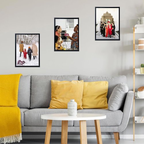 JCJMY 10x15 Black Picture Frame - Wall Mounting Horizontally or Vertically | Shatter-Resistant Plexiglass