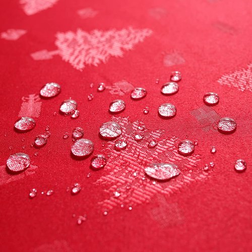 Christmas Tablecloth Rectangle, Jacquard Table Cloth Spillproof and Wrinkle Resistant with Christmas Trees for Dining Room & Holiday Decoration (Red, Rectangle/Oblong, 60" x 120" (10-12 Seats))