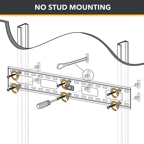 CondoMounts TVF8084 Fixed TV Wall Mount for Steel Stud | NO Stud Drywall | TV Mount Metal Studs | Holds 200lbs | Fits 42-in. to 75-in. TVs | Includes 200lbs Elephant Anchor Set & 1 Titanium Drill Bit
