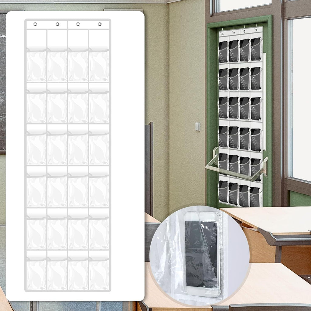 Windyun 24-Pocket Over-The-Door Hanging Organizer - Large Clear Shoe Rack for Closet & Bathroom