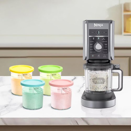 Cicano 4 Pack Creami Deluxe Pints & Lids, 24oz Family Size XL Cups for Ninja Creami 11-in-1 NC501 NC500 Series Deluxe Ice Cream Maker