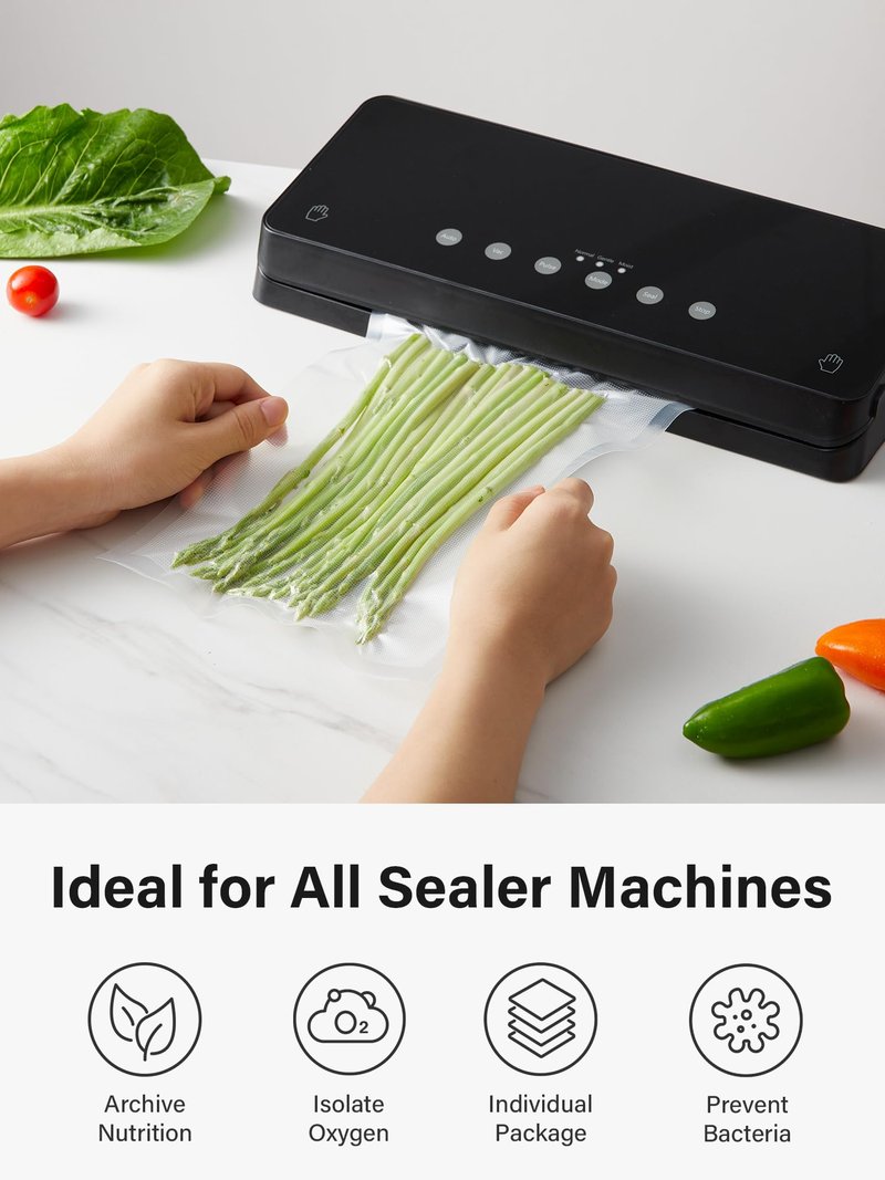 Kootek Vacuum Sealer Bags for Food, 150 Gallon 11" x 16", Quart 8" x 12" and Pint 6" x 10" Vacuum Seal Bags, Commercial Grade, BPA Free, Pre Cut Freezer Bags for Food Storage, Meal Prep or Sous Vide