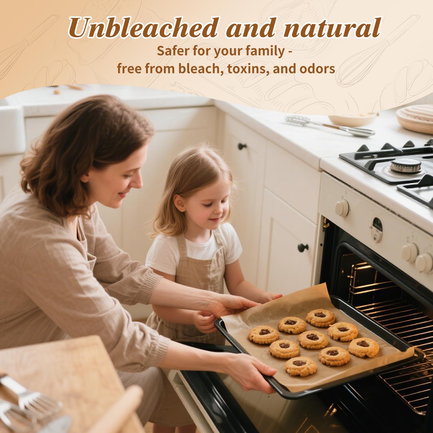 Regine Switzerland Parchment Paper Sheets - 300 Pcs Unbleached Non-Stick 12x17 Inches for Baking & Air Frying