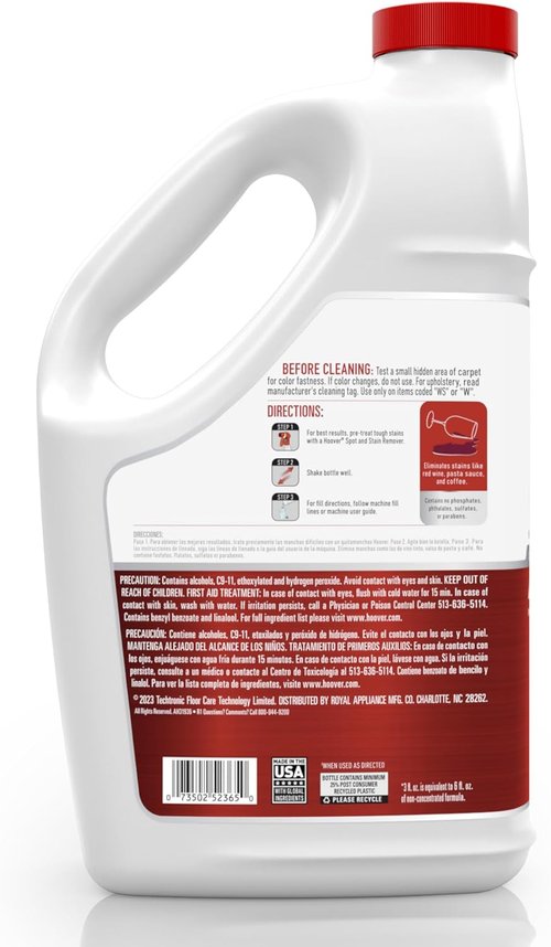 Hoover Oxy Carpet Cleaner Solution - Deep Cleaning Shampoo, 116 oz. Ocean Breeze Scent | Removes Tough Stains
