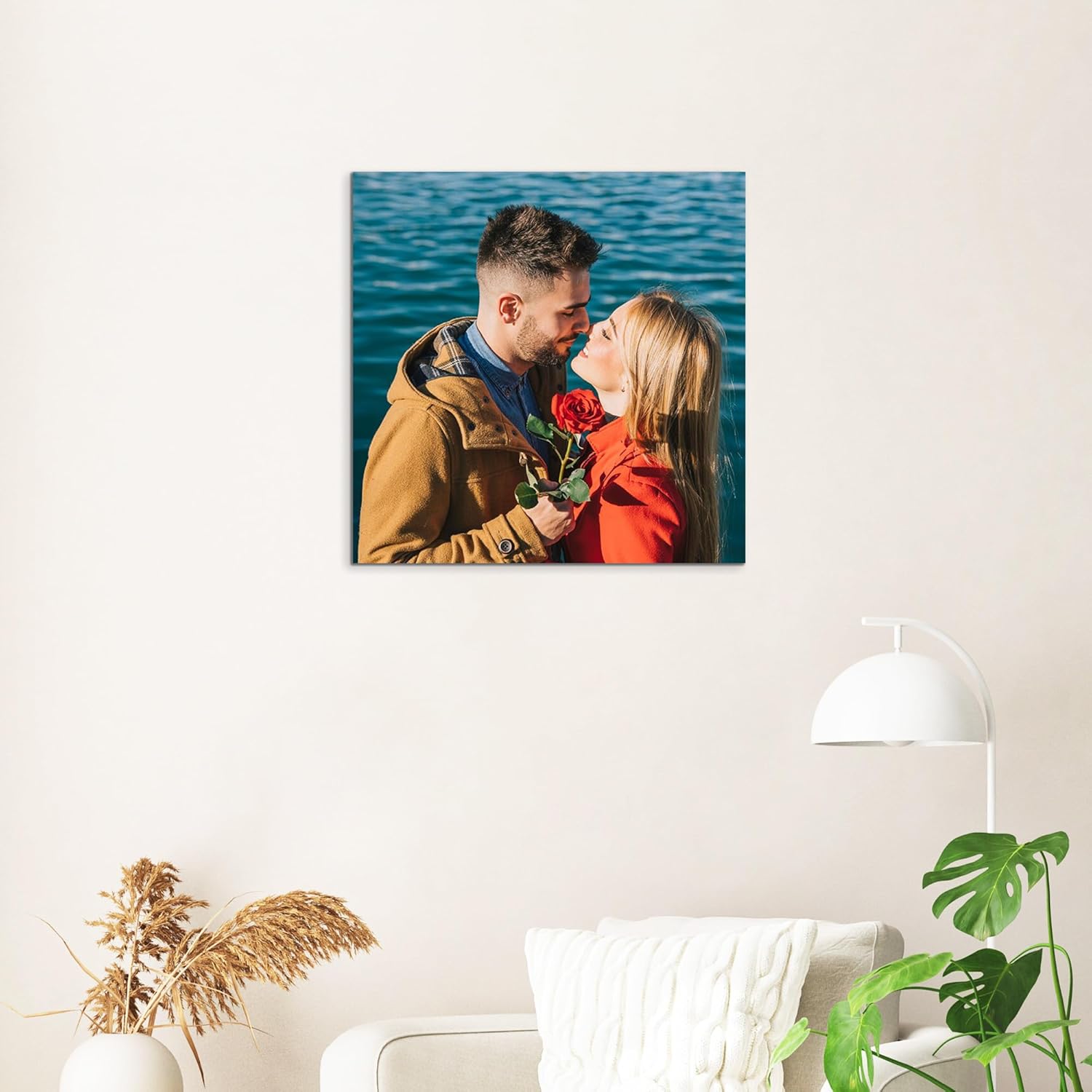 Skiennix Personalized Canvas Wall Art - Custom 12" X 12" Framed Prints for Living Room & Bedroom Decor
