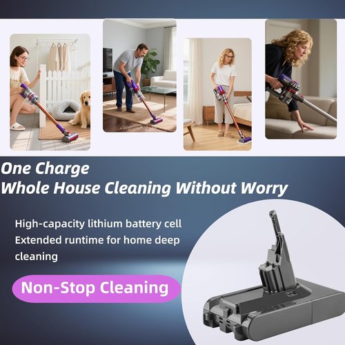 Dyson V8 Battery Replacement - Upgraded 21.6V Compatible with Animal, Absolute, Motorhead | Cordless Vacuum 215681